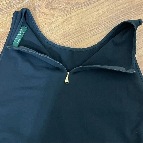 Lauren Ralph Lauren Black Eyelet Textured Tank - Picture 9 of 11